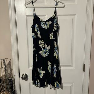 Navy blue floral dress